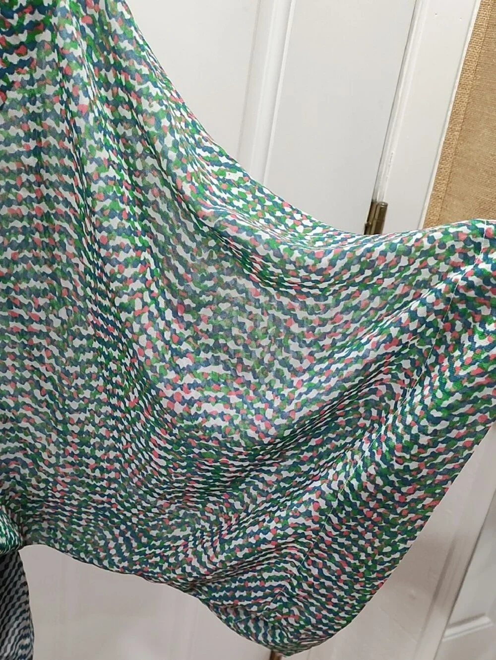 CAbi Multi-Green Patterned V-Neck Swim Coverup/Top